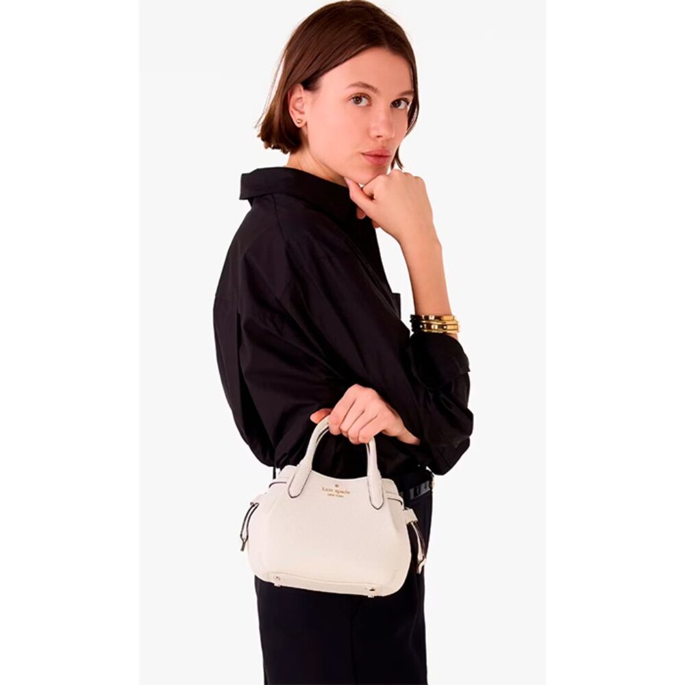S Kate Spade Dumpling Parchment White Leather Mini Satchel Bag KI859 NWT $329
